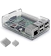 Raspberry Pi 3 b+ Case, iUniker Raspberry Pi 3 Model B+ Transparent Case with Raspberry Pi Heatsi...