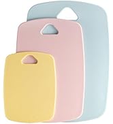 CAROTE Cutting Boards for Kitchen, Plastic Cutting Board Set of 3, Lightweight Chopping Boards fo...