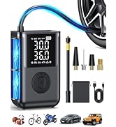 Tire Inflator Portable Air Compressor, 160 PSI Cordless Air Pump for Car Tires with Digital Press...