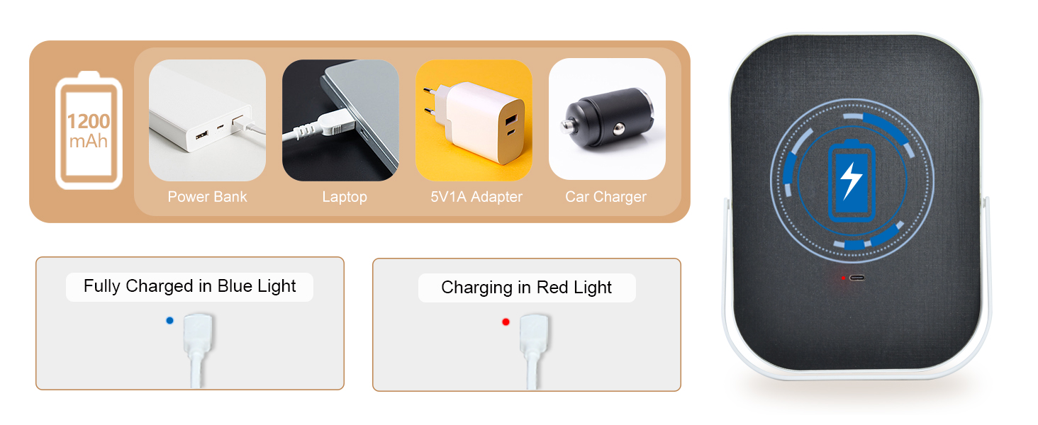 rechargeable mirror with lights