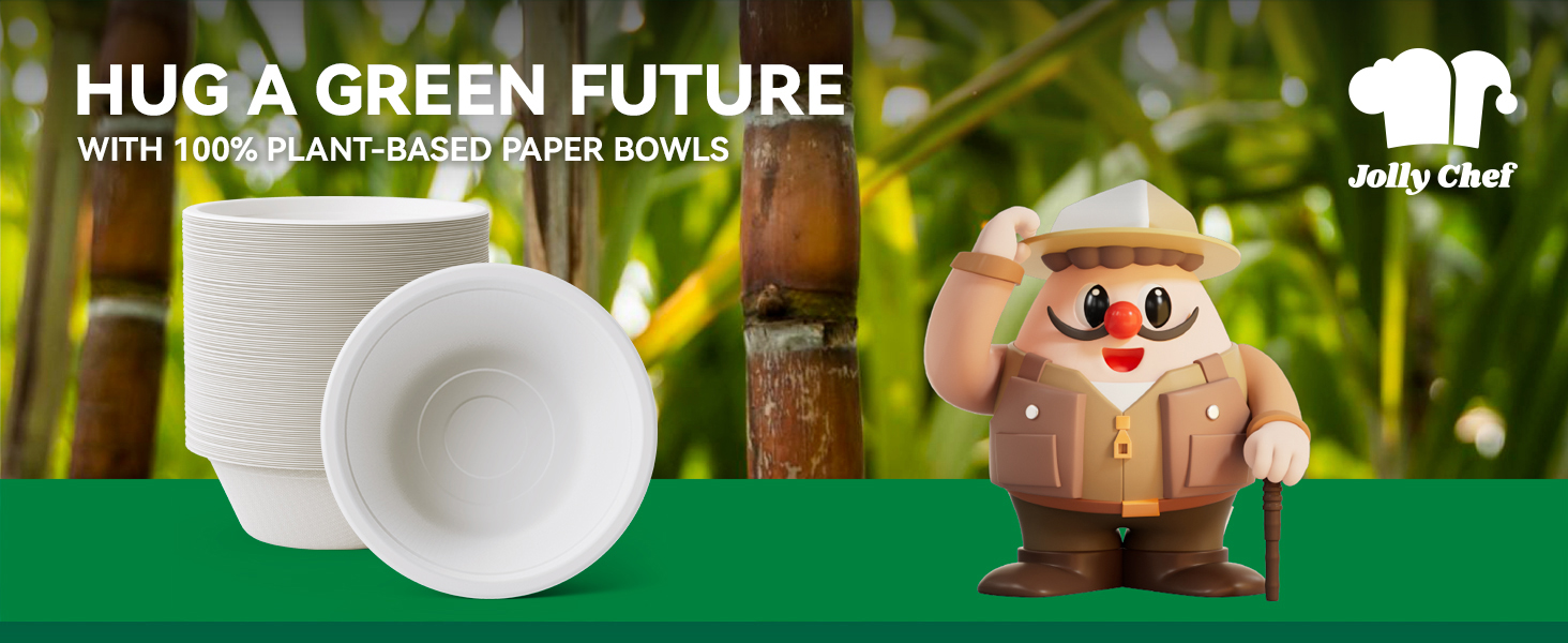 100% plant-based paper bowls