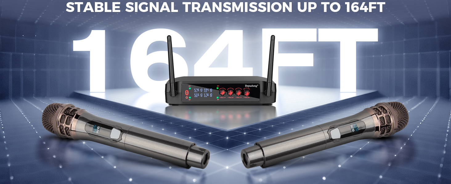 Wireless Microphone, Professional 4 Channels