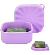 Square Travel Soap Case, Bar Soap Holder for Dr Squatch, Silicone Soap Case with Soap Saver, Port...