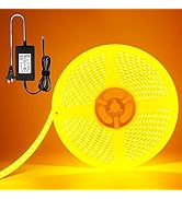 EverBright Yellow Led Strip Lights Flexible Waterproof 5M /16.4Ft 600SMD with 12V 5A Power Supply...