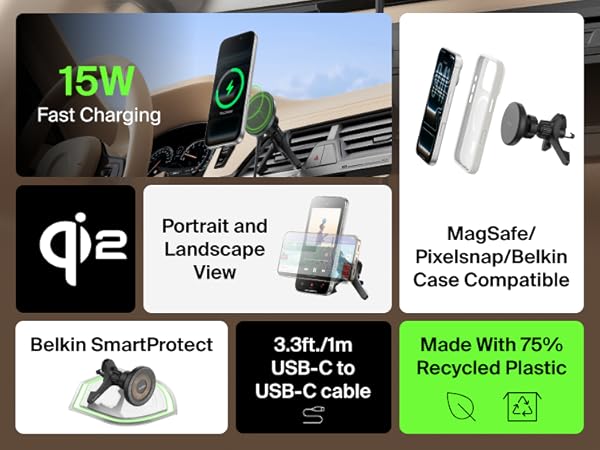 Wireless Charging Car Vent Mount