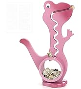 AORCMITN Wooden Dinosaur Piggy Bank Boalord for Boys Kids Girls Clear Big Belly Animal Coin Bank ...