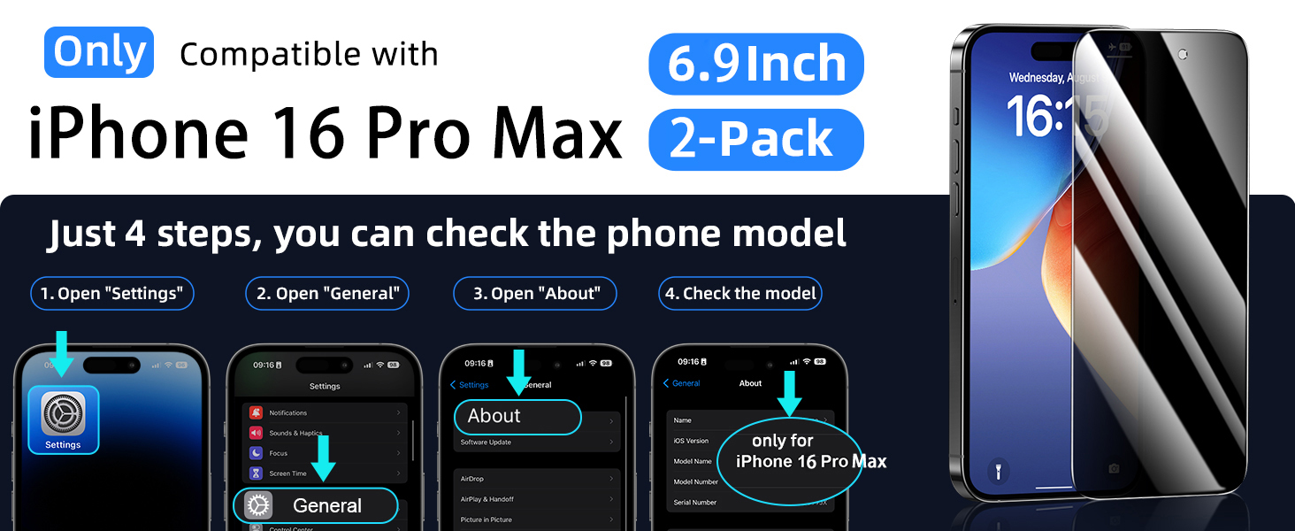 16promax privacy screen protector 