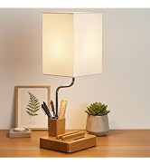 OUTON Cordless Rechargeable Bedside Lamp with Slide Dimmer, 8000mAh Battery Level Indicator, 3 Co...