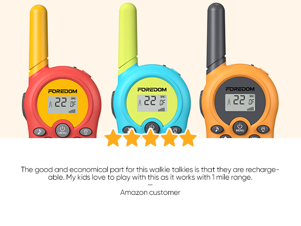kids walkie talkie 3 pack rechargeable