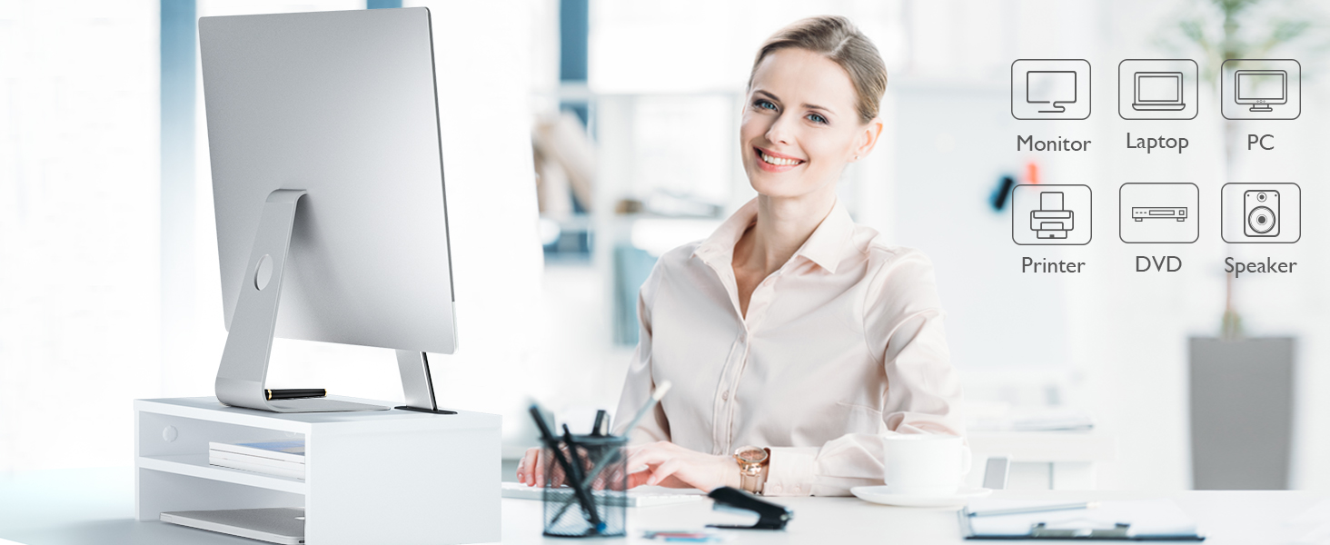 a woman sitting at a desk in an office