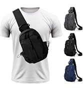 Crossbody Sling Bag for Men Women, Small Sling Backpack Chest Bag Cross Body Bag Hiking Travel Ou...