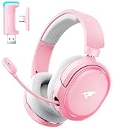 Wireless Gaming Headset, 7.1 Surround Sound, 2.4GHz USB Gaming Headphones with Bluetooth 5.4, 100...