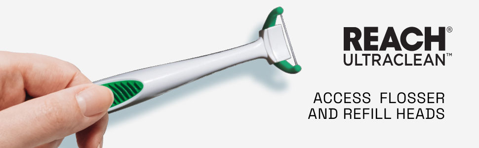reach ultraclean access flosser long tool refill heads easy to floss