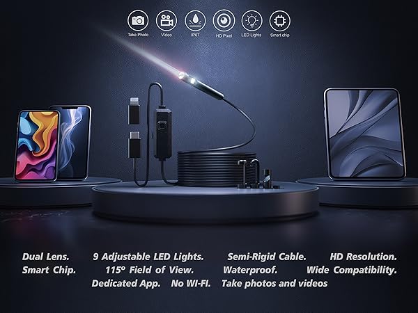 Pixaco Endoscope Camera With Light