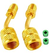 Wadoy R410a Adapter for Mini Split HVAC System 5/16" Female Quick Couplers x 1/4" Male Flare