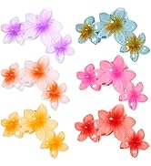 6 PCS Flower Hair Claw Clips Cute Hair Clips Hawaiian Plumeria FLower Claw clip Flower Clips for ...