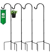 GOFORWILD Shepherd Hook 4 Pack Adjustable, 49 inches Tall, Made of Premium Metal for Garden Decor...