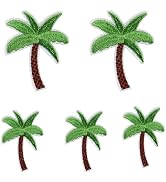 5Pcs Beach Iron On Patches, Embroidered Sewing Appliques for Clothing, Hats, Bags, Crafts