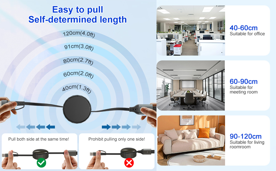 retractable 4 in one charging cable
