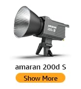 amaran 200d S 200W Output Daylight Bowens Mount Point-Source LED Video Light,CRI96+ TLCI99+ Bluet...