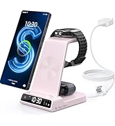 Wireless Charger for Samsung Charging Station with Clock for Samsung Galaxy S25 Ultra/S24 Ultra/Z...