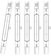 R7S Bulbs,5 Pack Halogen Bulbs R7S 78mm T3 100W 120V,1050lm J-Type Halogen Light Bulb with Long L...