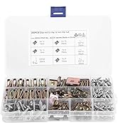 Qiilu Car U-Clips Nuts 6/8/10/12 Assortment Interior Trim Fasteners with Stainless Steel Screws S...