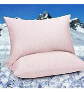 HOMFINE Cooling Pillowcases Standard Size - Double Side Q-Max 0.439 Cooling Fiber for Pillow Prot...
