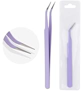 WENDY Lash Tweezers for Eyelash Extensions, Precision Fiber Stainless Steel Lash Applicator Tool ...