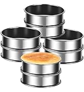 KUAYB 8-Pieces English Muffin Rings 4 Inch Crumpet Rings Stainless Steel Double Rolled Tart Rings...