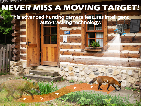 auto-tracking hunting camera captures moving targets for outdoor wildlife and property monitoring