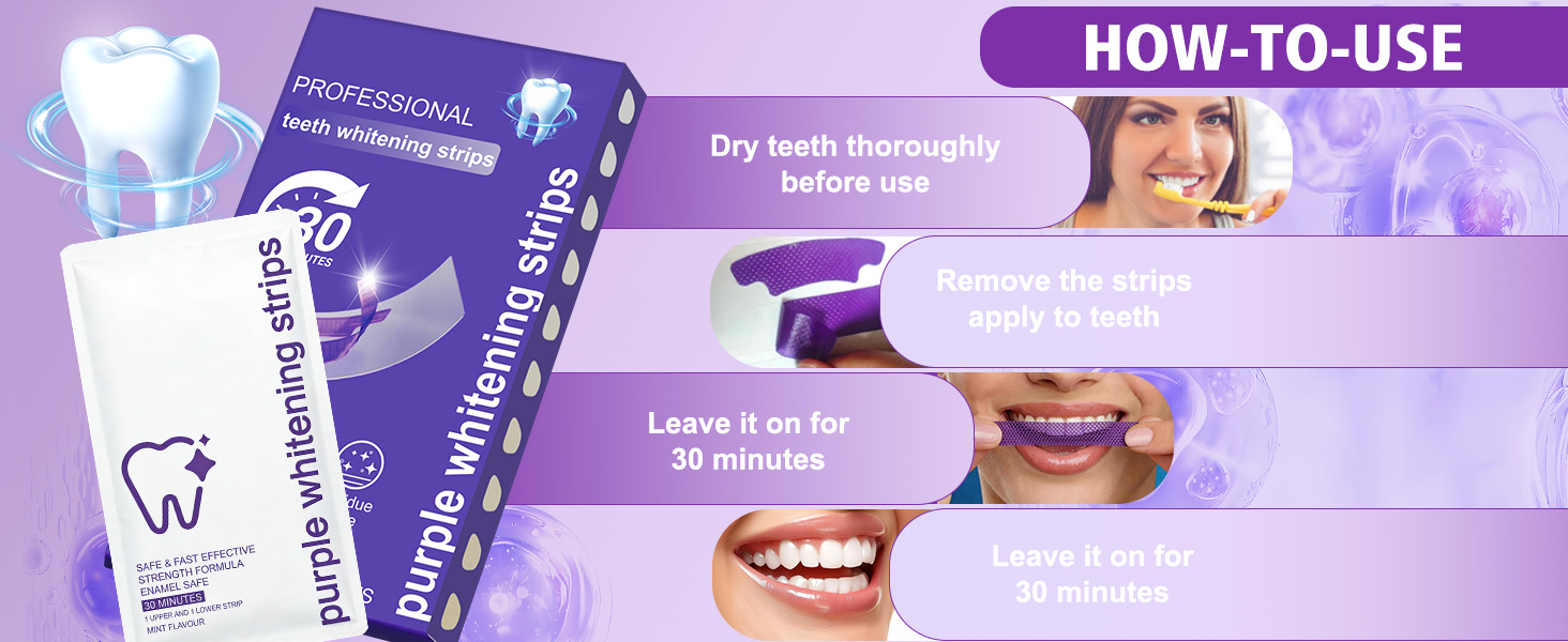 Purple Teeth whitening Strips