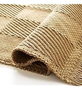 BESTSWEETIE 4'x6' Washable Rug Hand-Woven Low Pile Soft Checkerboard Pattern Reversible Checkered...