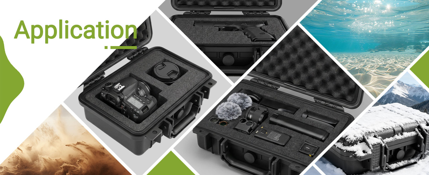 Large Waterproof Hard Case w Customizable Foam, Protection of Camera, Drones, Lens,Equipments