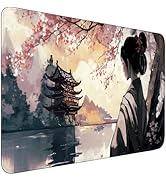 Cherry Blossom Gaming Mouse Pad Large Desk Mat Extended Keyboard Mouse Pad Pink Mousepad with Non...