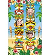 Chunnin Tiki Photo Banner Tiki Luau Photo Props for Hawaiian Summer Aloha Giant Fabric Tiki Photo...