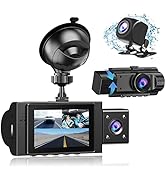 Yansoo 3 Channel Dash Cam Front and Rear Inside,1080P Three Way Triple Car Camera with Wide Angle...