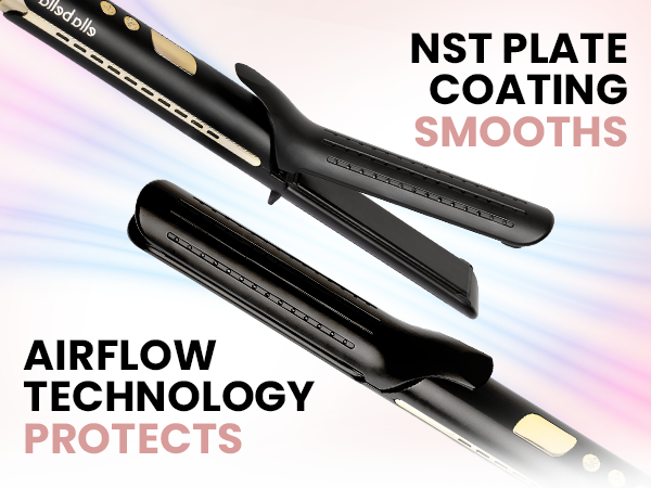 Hair Straightener &amp; Curler 2 in 1 Black (LN-C6)