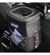 HOTOR Trash Can with Lid and Storage Pockets, 100% Leak-Proof Organizer, Waterproof Garbage Can, ...