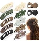 12 Pcs Flat Hair Clips for Women, French Concord Flat Claw Clips for Women, 3 Styles Matte Hair C...