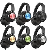 AILIHEN Headphones Wired 6 Pack for School Bulk, Over-Ear Headsets with Microphone for Kids Stude...