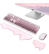 Gel Mountain Wrist Rest for Keyboard and Mouse Abstract Clear Pink Keyboard Wrist Rest Transparen...