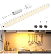 WOBANE Under Cabinet Lighting, 16.5 inch Under Counter Lights for Kitchen, Hand Wave Activated,To...