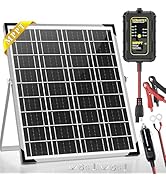 SUNAPEX 25W Solar Battery Charger Maintainer with MPPT Charge Controller, 12V Waterproof Solar Pa...