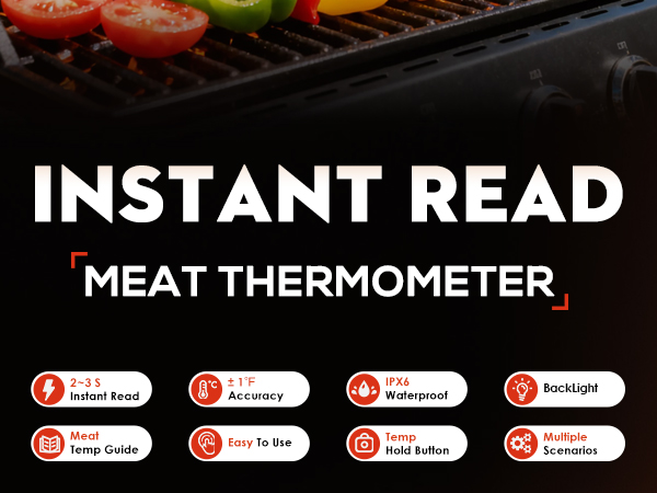 TRAUSI Instant Read Meat Thermometer