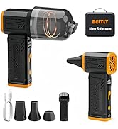 Compressed Air Duster, 130K RPM Powerful Cordless Mini Blower with Display, 10-Gear Adjustable Ca...