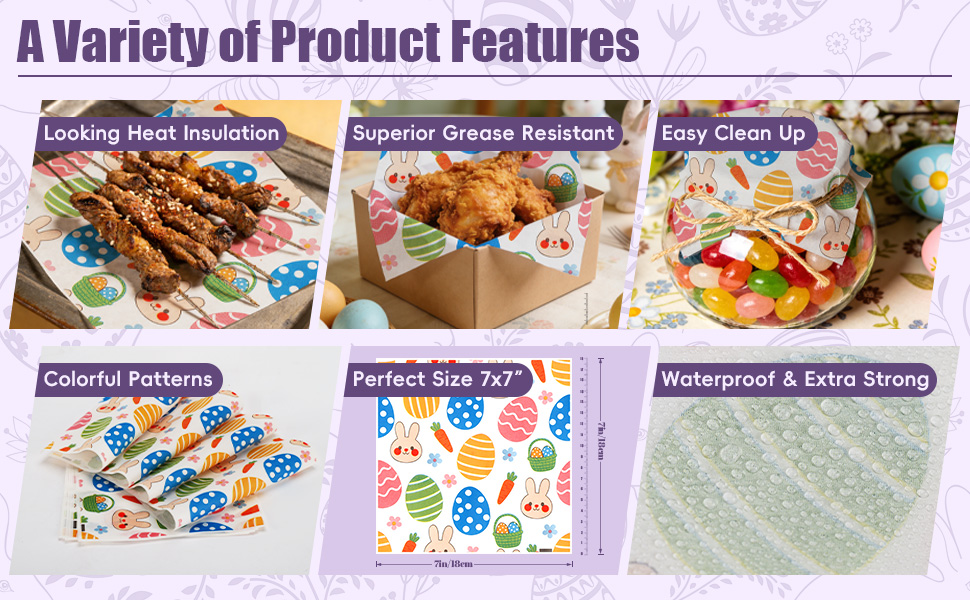 Wax Paper Sheets with Easter Theme