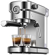 Yabano Espresso Machine, 15 Bar Fast Heating Espresso Coffee machine with Milk Frother Wand for C...