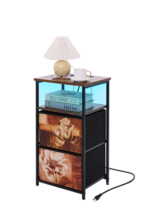  Nightstand with Charging Station