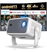 [Netflix Officially &amp; AI Auto Focus] Portable Projector Native1080P Support 4K Parse WIFI6 5G Wir...